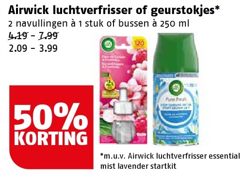Airwick luchtverfrisser of geurstokjes