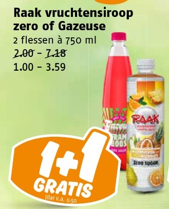 Raak vruchtensiroop zero of Gazeuse