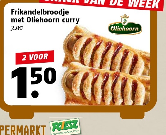 Frikandelbroodje met Oliehoorn curry