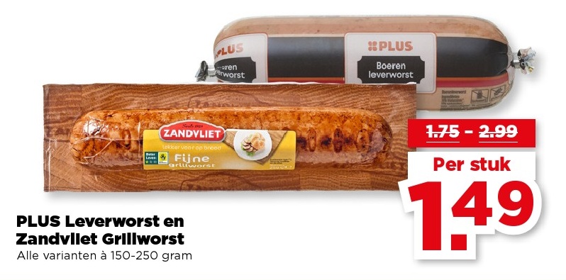 PLUS Leverworst en Zandvliet Grillworst