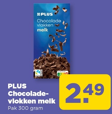 PLUS Chocoladevlokken melk