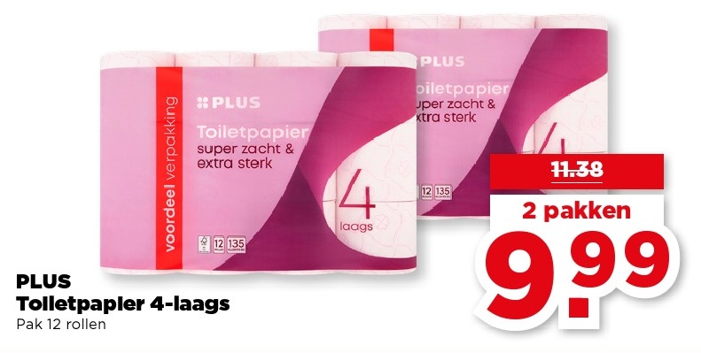 PLUS Toiletpapier 4-laags