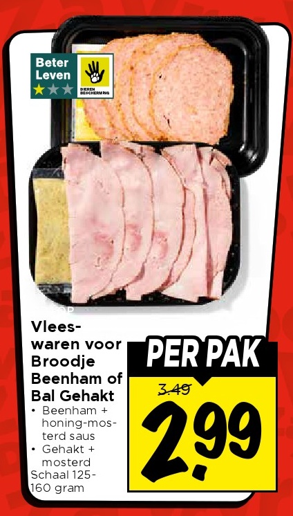 Vleeswaren voor Broodje Beenham of Bal Gehakt