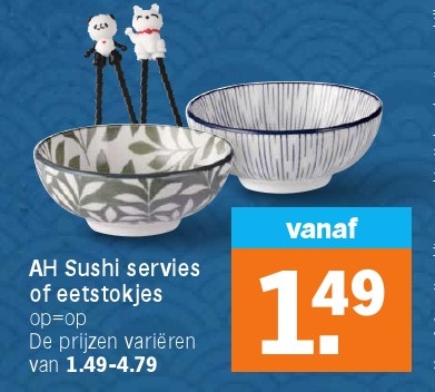 AH Sushi servies of eetstokjes