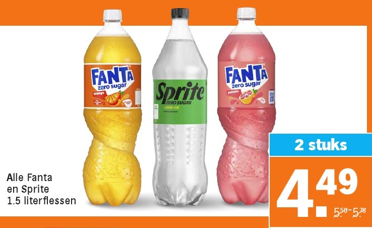Fanta en Sprite 1.5 literflessen