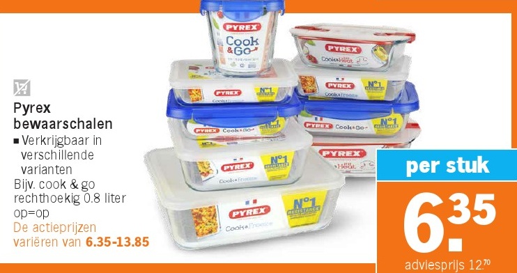 Pyrex bewaarschalen