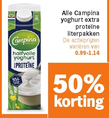 Campina halfvolle yoghurt extra proteïne