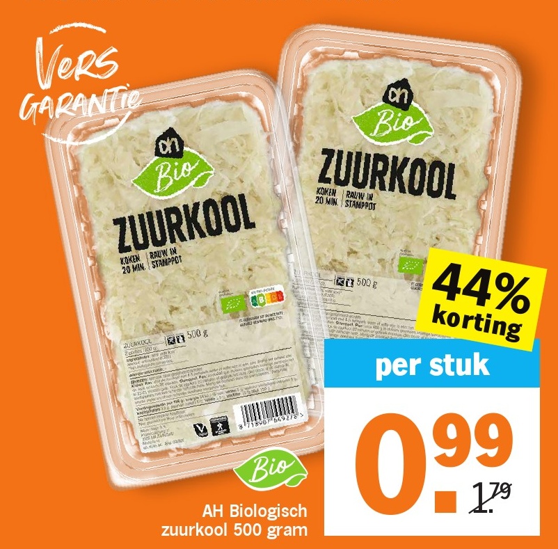 AH Biologisch zuurkool 500 gram