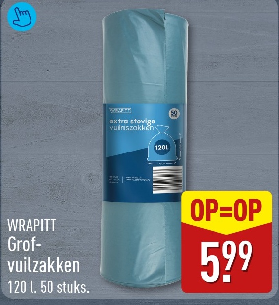WRAPITT Grofvuilzakken 120 L. 50 stuks.