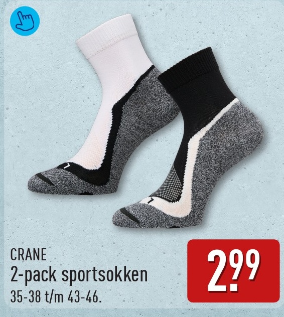 CRANE 2-pack sportsokken
