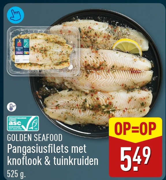 Pangasiusfilets met knoflook & tuinkruiden
