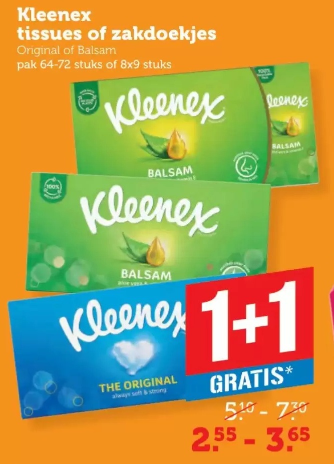 Kleenex tissues of zakdoekjes