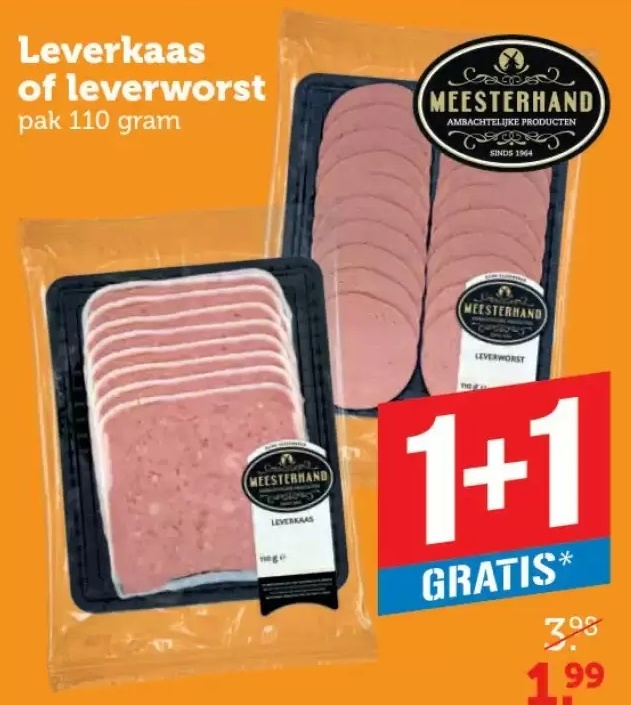 Leverkaas of leverworst pak 110 gram