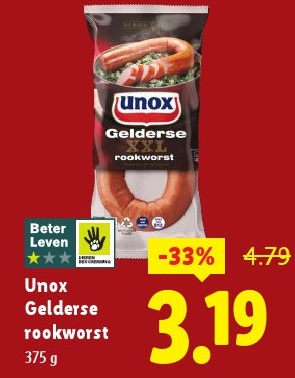 Unox Gelderse rookworst