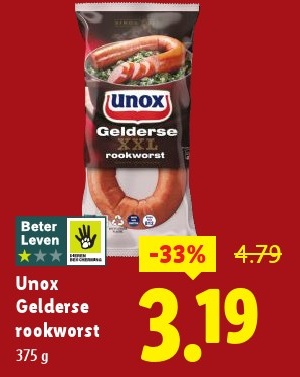 Unox Gelderse rookworst
