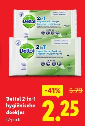Dettol 2-in-1 hygiënische doekjes