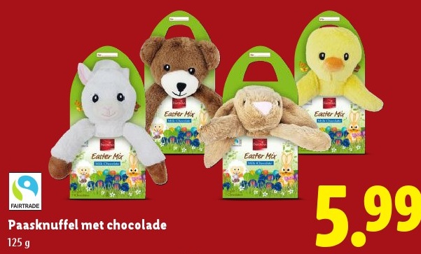 Paasknuffel met chocolade