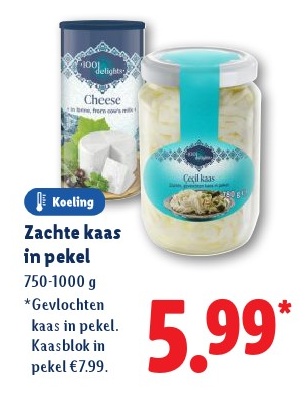 Zachte kaas in pekel