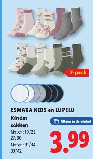 ESMARA KIDS en LUPILU Kinder sokken 7-pack