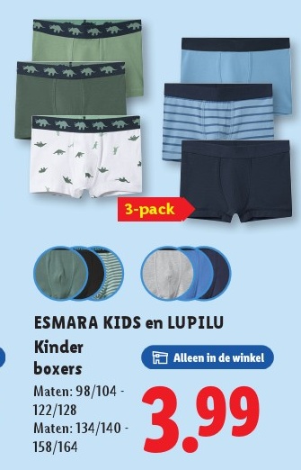 ESMARA KIDS en LUPILU Kinder boxers 3-pack