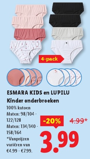 ESMARA KIDS en LUPILU Kinder onderbroeken