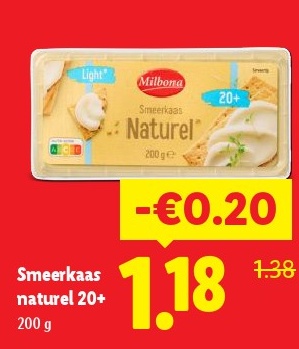Smeerkaas naturel 20+