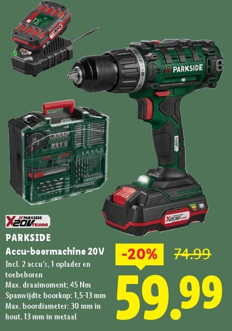 PARKSIDE Accu-boormachine 20V