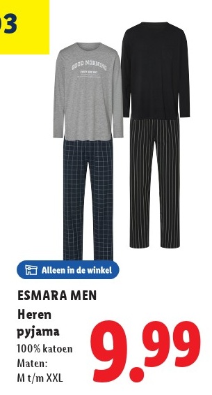 ESMARA MEN Heren pyjama