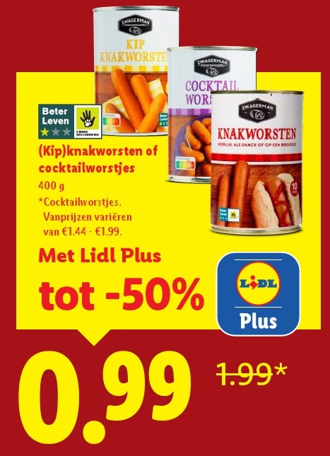 (Kip)knakworsten of cocktailworstjes