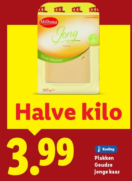 Plakken Goudse jonge kaas
