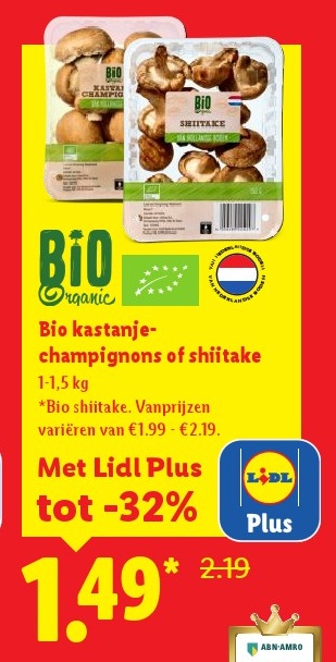 Bio kastanje- champignons of shitake 1.5 kg