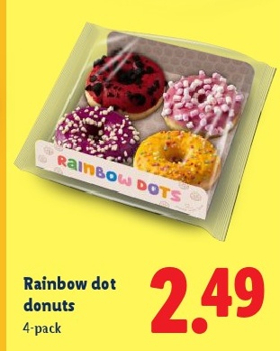 Rainbow dot donuts