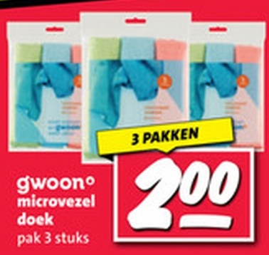gwoon microvezel doek pak 3 stuks
