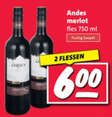 Andes merlot flees 750 ml