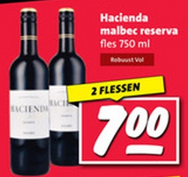 Hacienda malbec reserva fles 750 ml