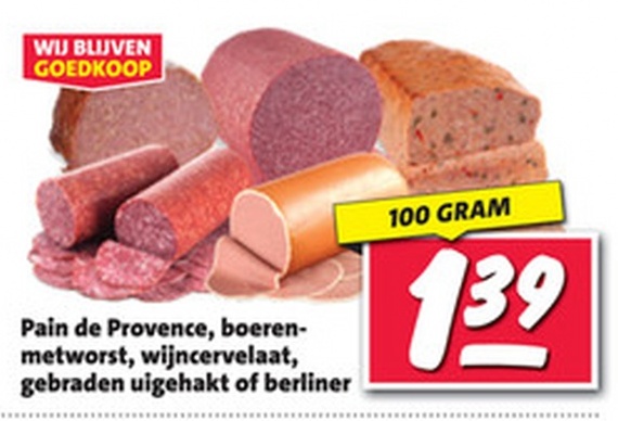 Pain de Provence, boerenmetworst, wijncervelaat, gebraden uighakt of berliner