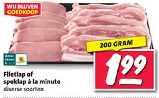 Filetlap of speklap à la minute