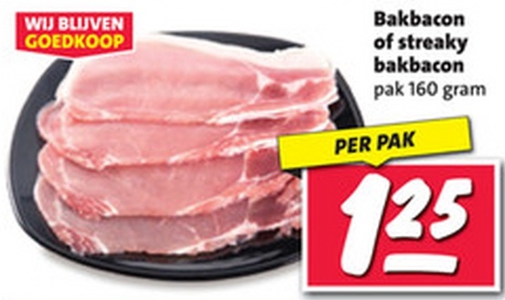 Bakbacon of streaky bakbacon pak 160 gram