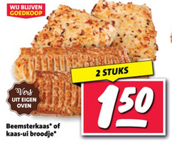Beemsterkaas* of kaas-ui broodje*