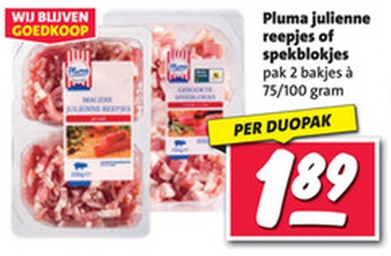 Pluma julienne reepjes of spekblokjes