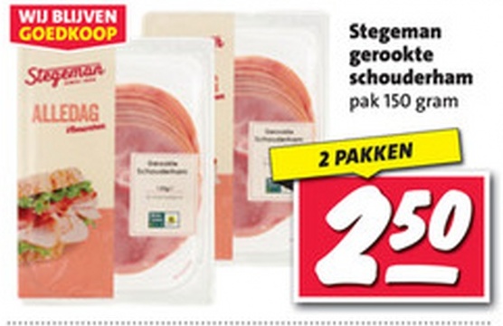 Stegeman gerookte schouderham pak 150 gram