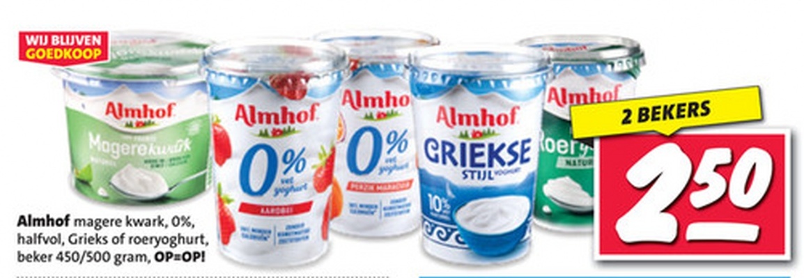 Almhof magere kwark, 0% vet, Griekse of natuurlijke, bevroren 450/500 gram