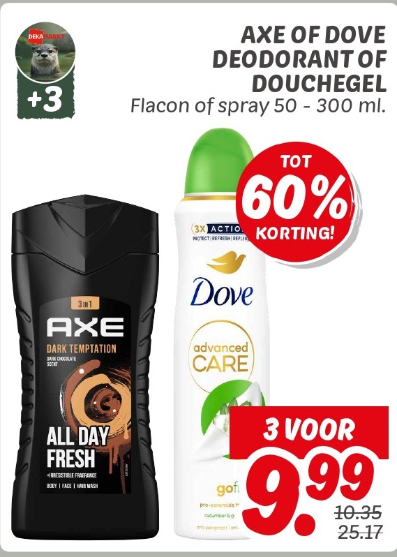 AXE OF DOVE DEODORANT OF DOUCHEGEL