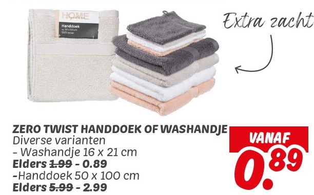 ZERO TWIST HANDDOEK OF WASHANDJE