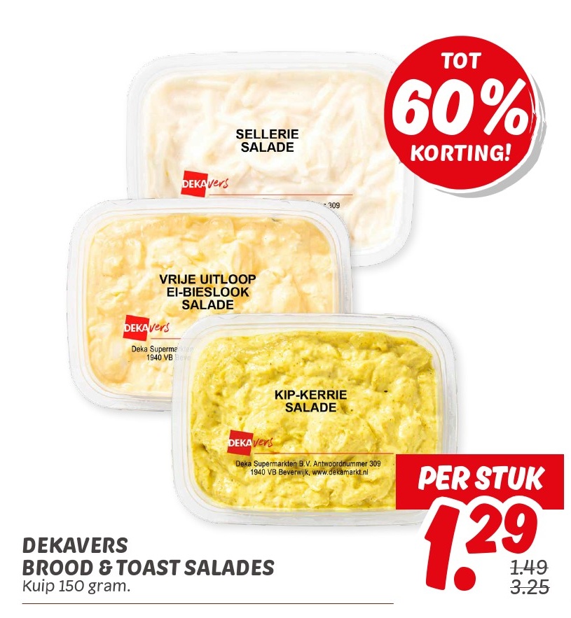 DEKAVERS BROOD & TOAST SALADES