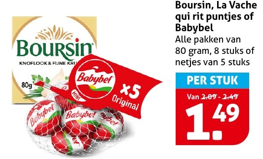 Boursin, La Vache qui rit puntjes of Babybel