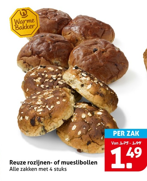 Reuze rozijnen- of mueslibollen