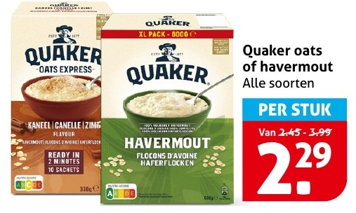 Quaker oats of havermout