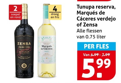 Tunupa reserva, Marqués de Cáceres verdejo of Zensa