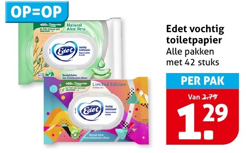 Edet vochtig toiletpapier